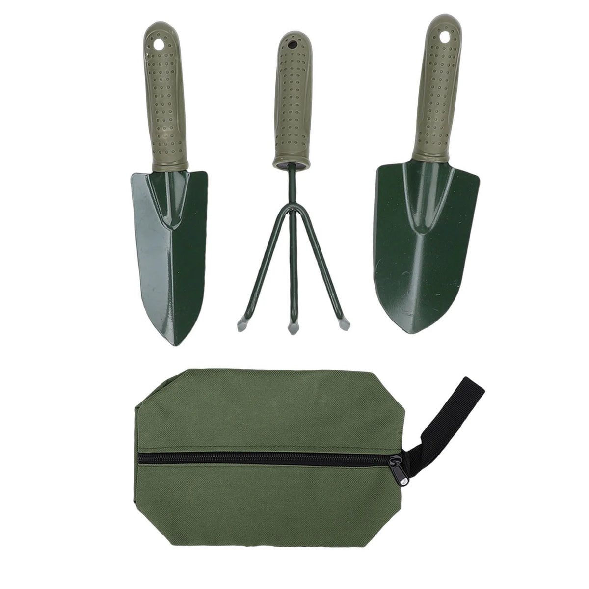 Ergonomic Garden Shovel And Rake Tool Set With Storage Bag