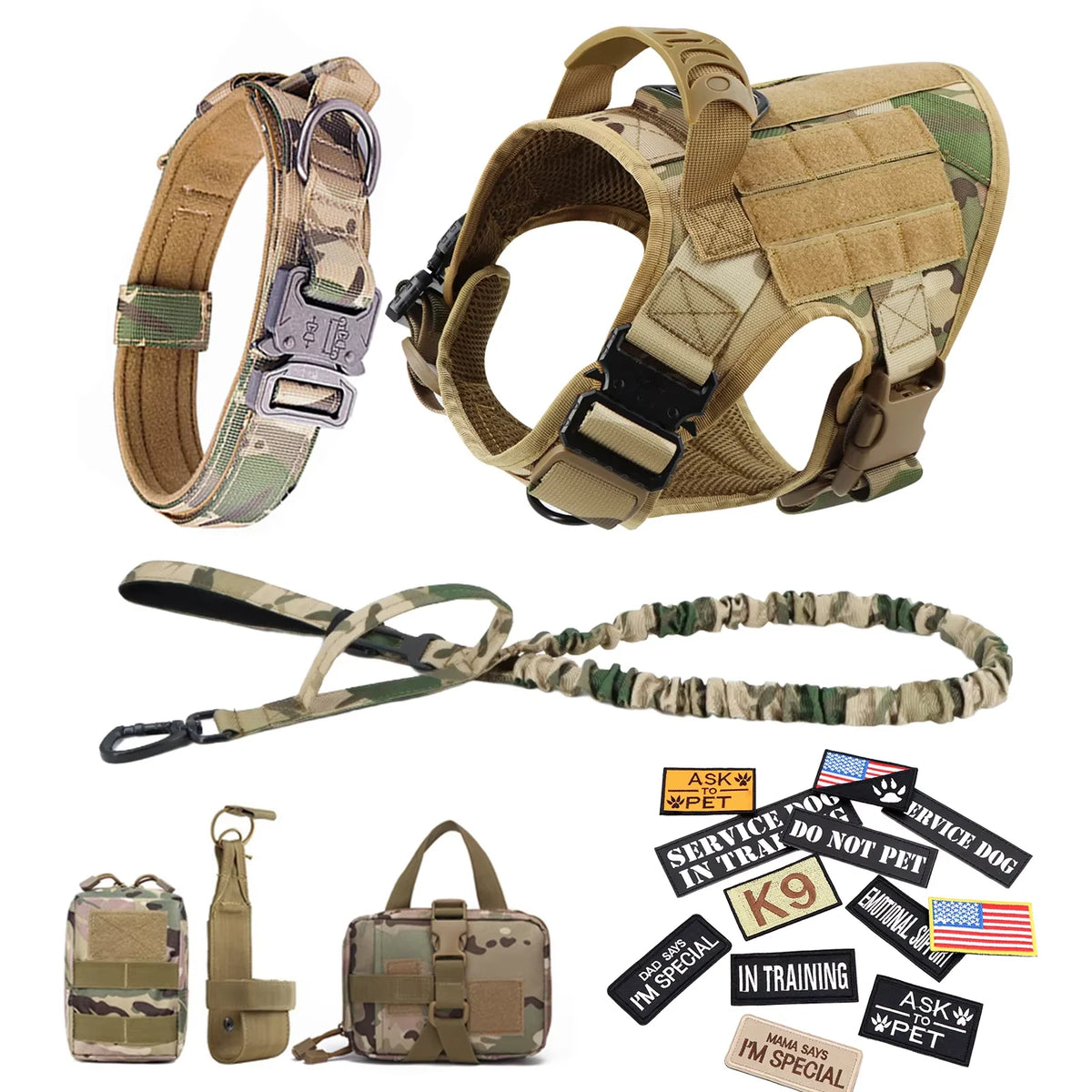 Petravel Tactical Dog Harness Vest And Training Accessory Set