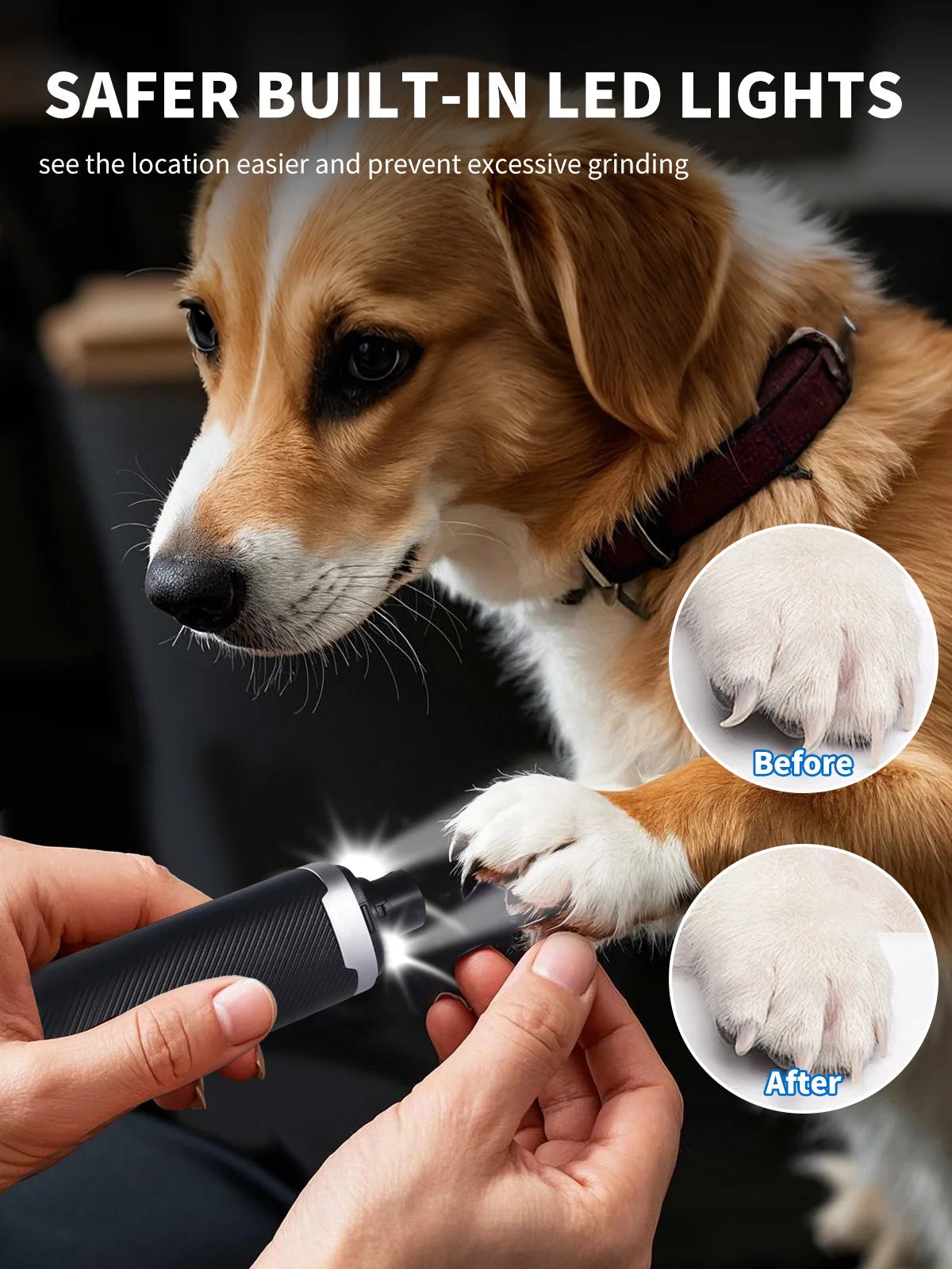 USB Rechargeable Dog Nail Grinder Electric Pet Nail Trimmer