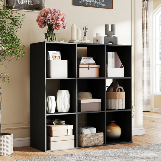 JHK Nine Cube Wooden Bookcase For Home Office Storage Display
