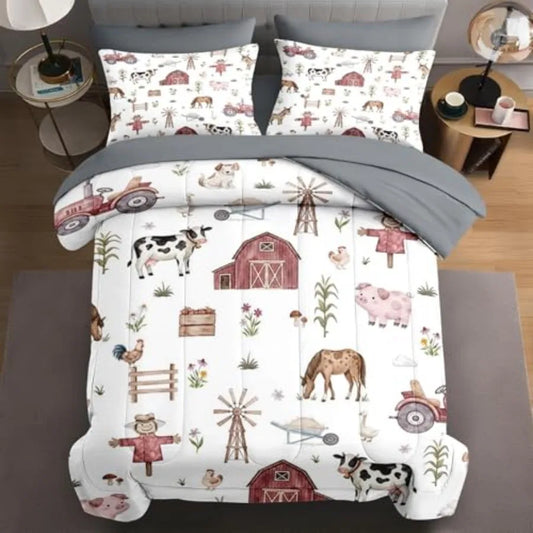 Soft Jacquard 7 Piece Comforter Set With Pillowcases And Shams