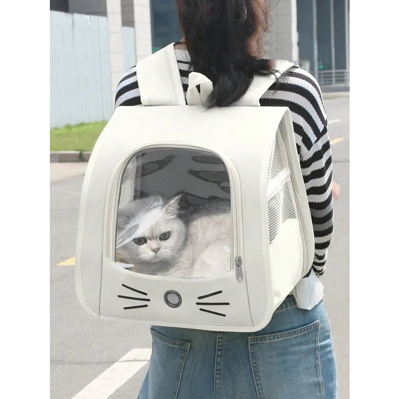 Breathable Transparent Pet Backpack Carrier With Shoulder Strap For Travel