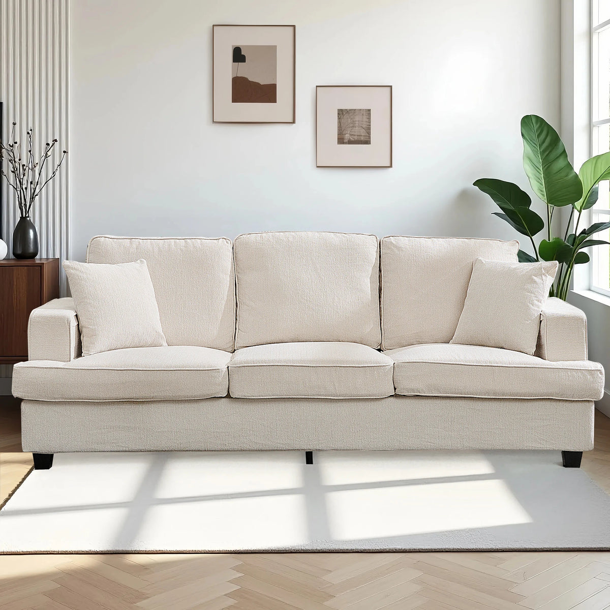 Modern Chenille Cloud Sofa With Extra Comfortable Soft Seats