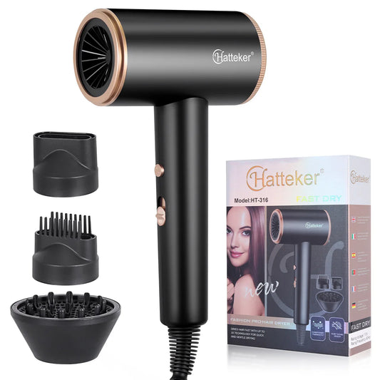 Hatteker Rechargeable High Power Hair Dryer For Home Use