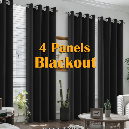 Heat Insulated Blackout Curtains Featuring Noise Reducing Grommet Design