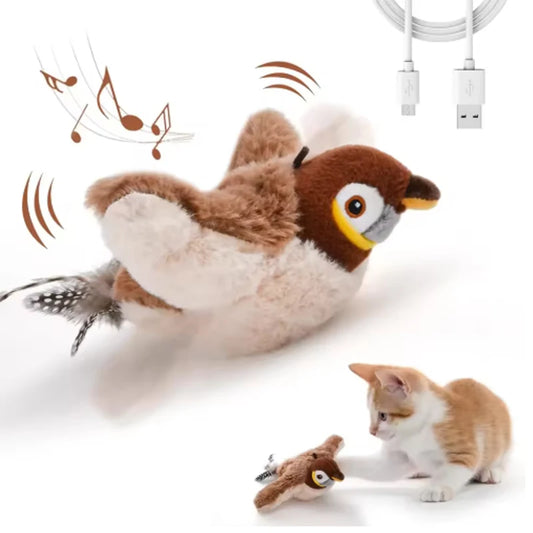Interactive Touch Activated Chirping Flapping Bird Plush Toy
