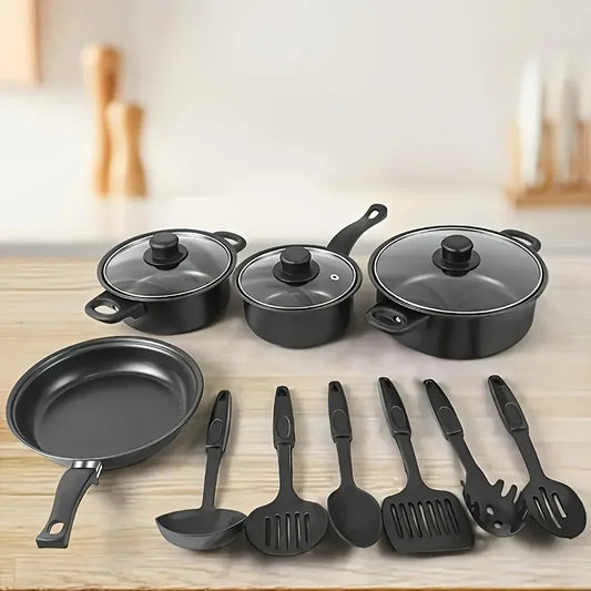Aehome Nonstick Cookware Set With Utensils Induction Compatible Kitchen