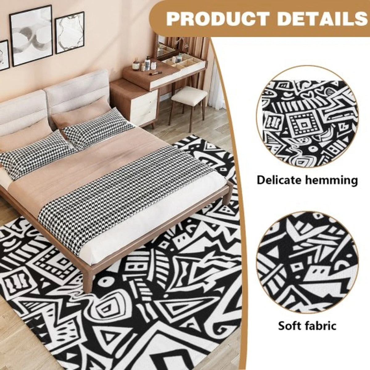 Contemporary Geometric Polyester Area Rug For Living Room Decor