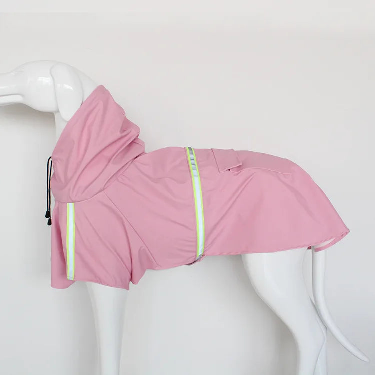 Waterproof Reflective Hooded Dog Raincoat with Windproof Cloak Style Fit