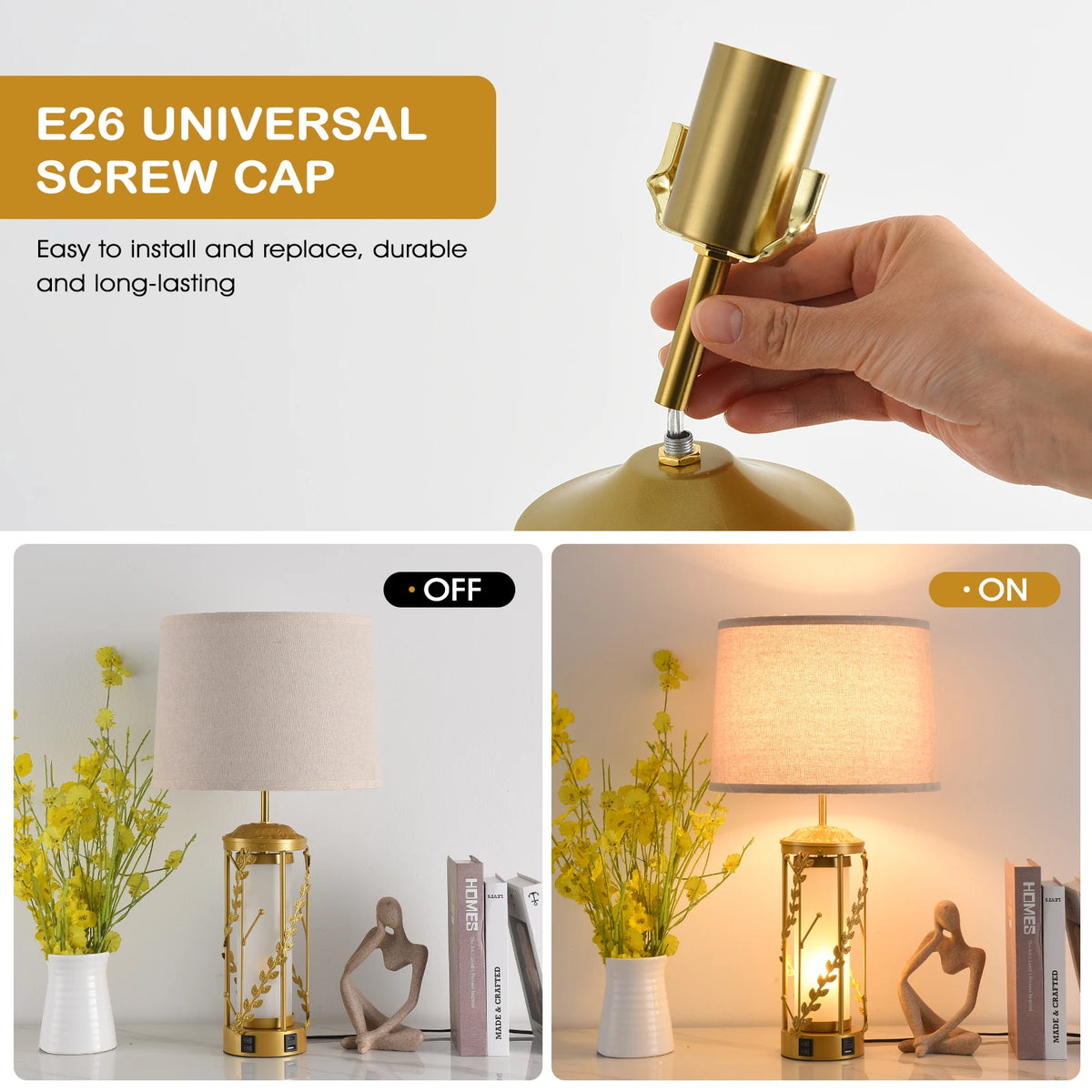 Hollow Leaf Dual Light Table Lamp With Charging Station