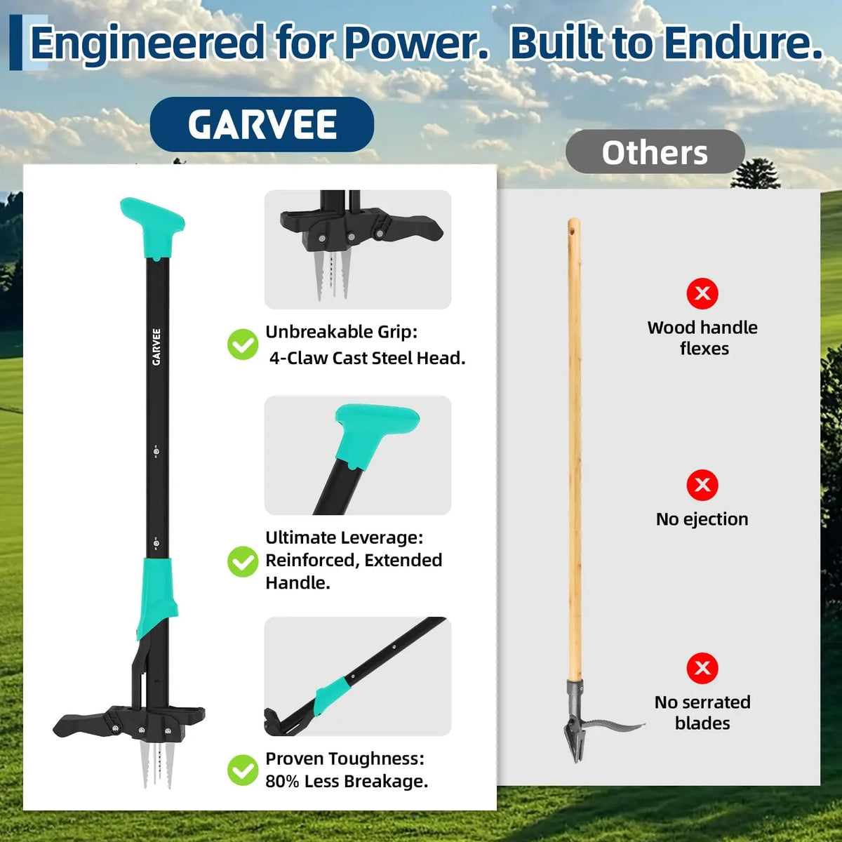 Long Handle Stand Up Weed Puller With Easy Eject Pedal