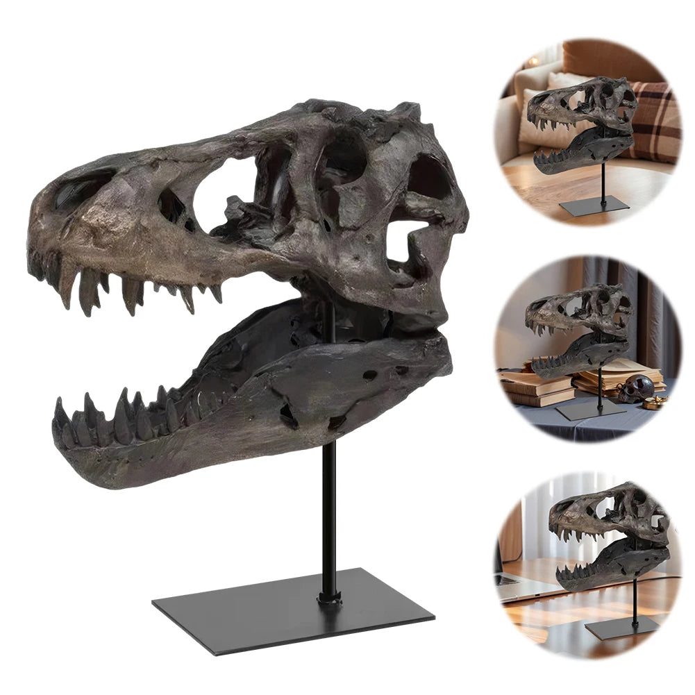 Tyrannosaurus Rex Fossil Skull Figurine Resin Home Office Decor