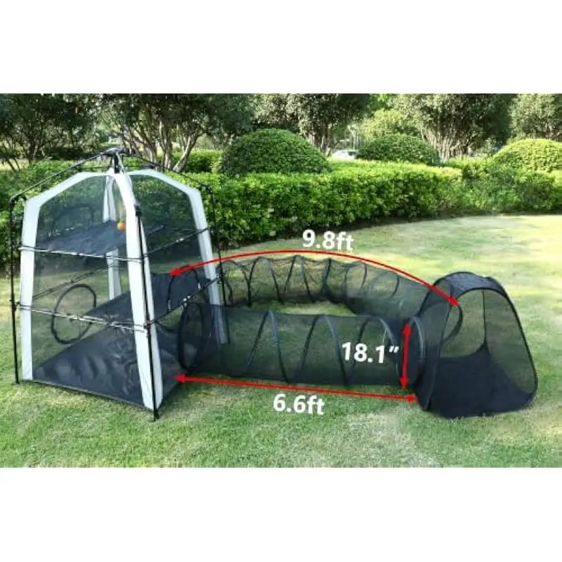 Outdoor Cat Playpen With Three Level Tent And Tunnel System