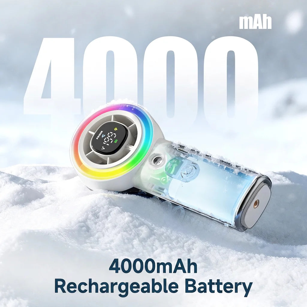 Handheld Rechargeable Turbo Fan With Cooling Mist And Water Tank