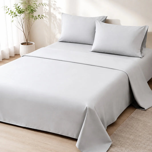 Soft Cotton Blend Bed Sheet And Pillowcase Set Jacquard Weave