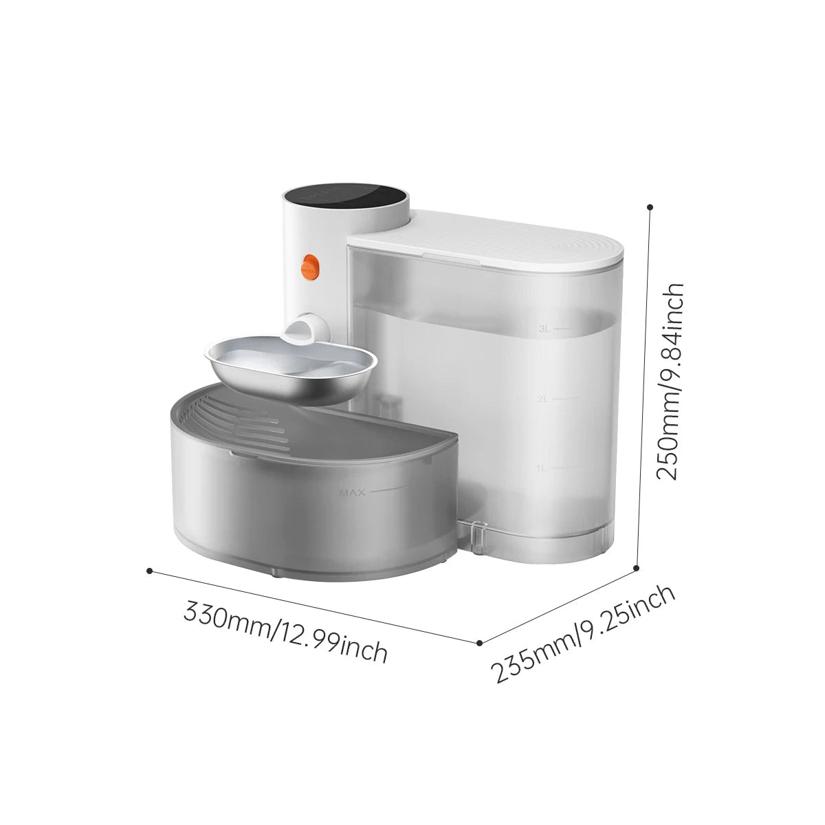 Petgravity Stainless Steel Purifying Water Dispenser Bowl for Cats