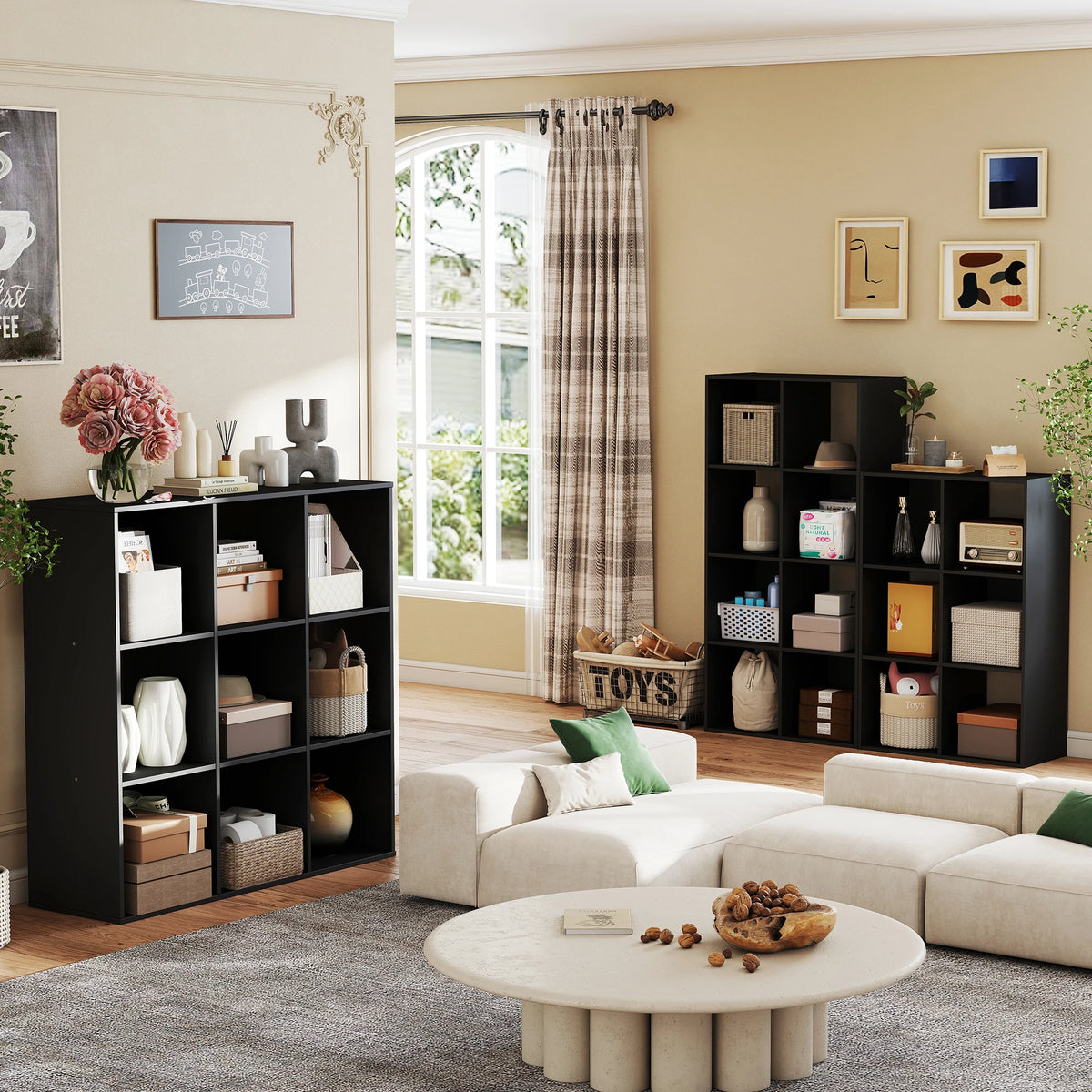JHK Nine Cube Wooden Bookcase For Home Office Storage Display