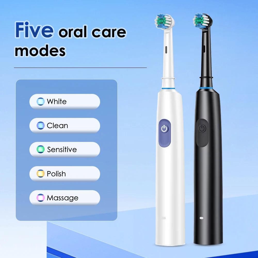 AFDEAL Rechargeable Rotating Electric Toothbrush With Multiple Cleaning Modes