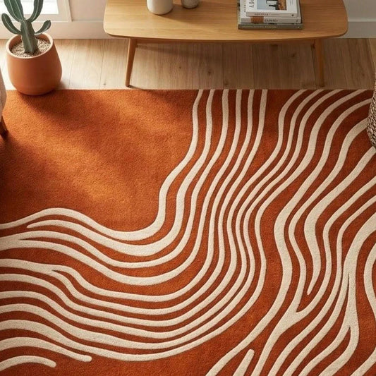 Contemporary Geometric Polyester Area Rug For Living Room Decor