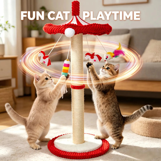 CWV Interactive Cat Tree With Rotating Top And Hanging Toys