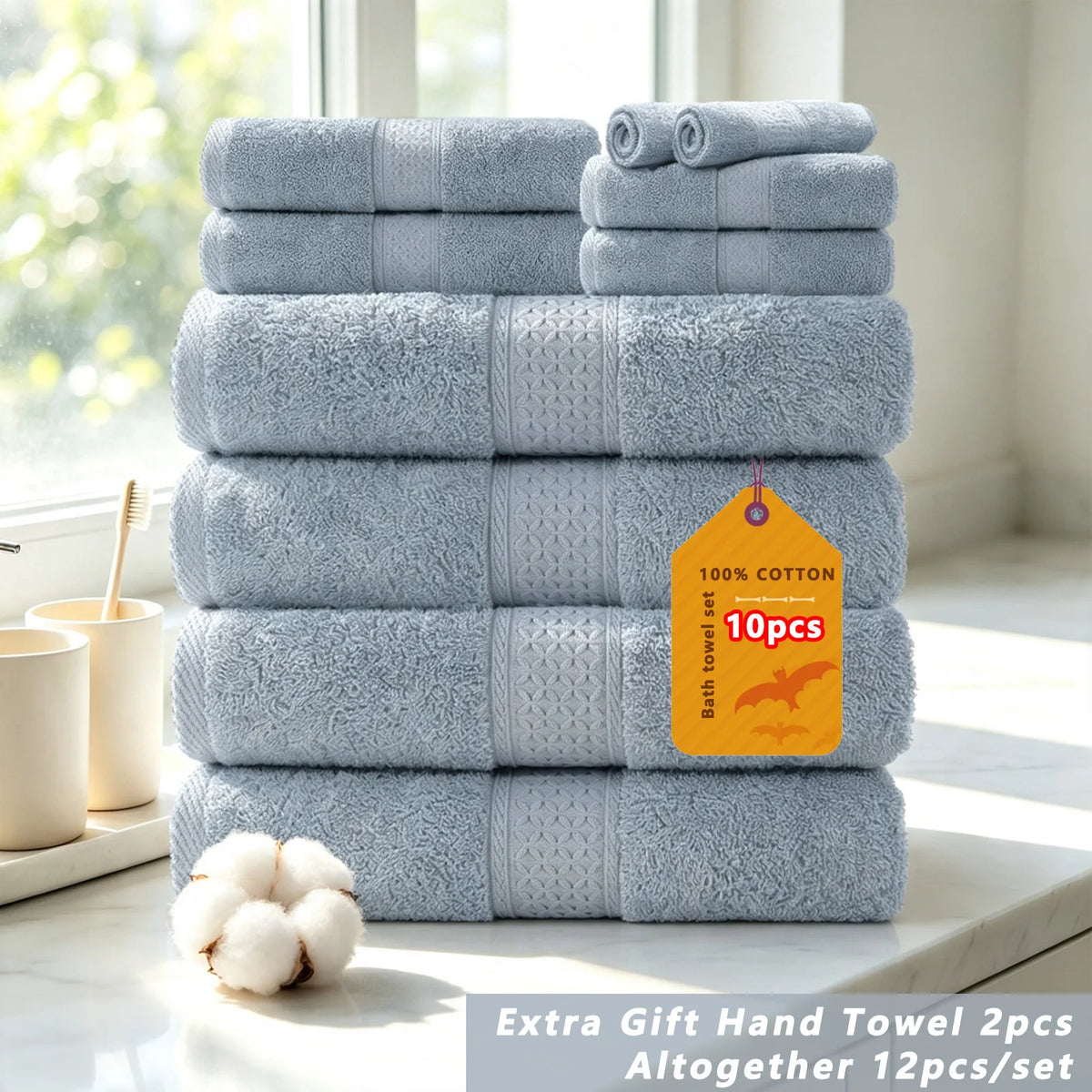 Soft Cotton Bath Towel Set With Quick Drying Water Absorption
