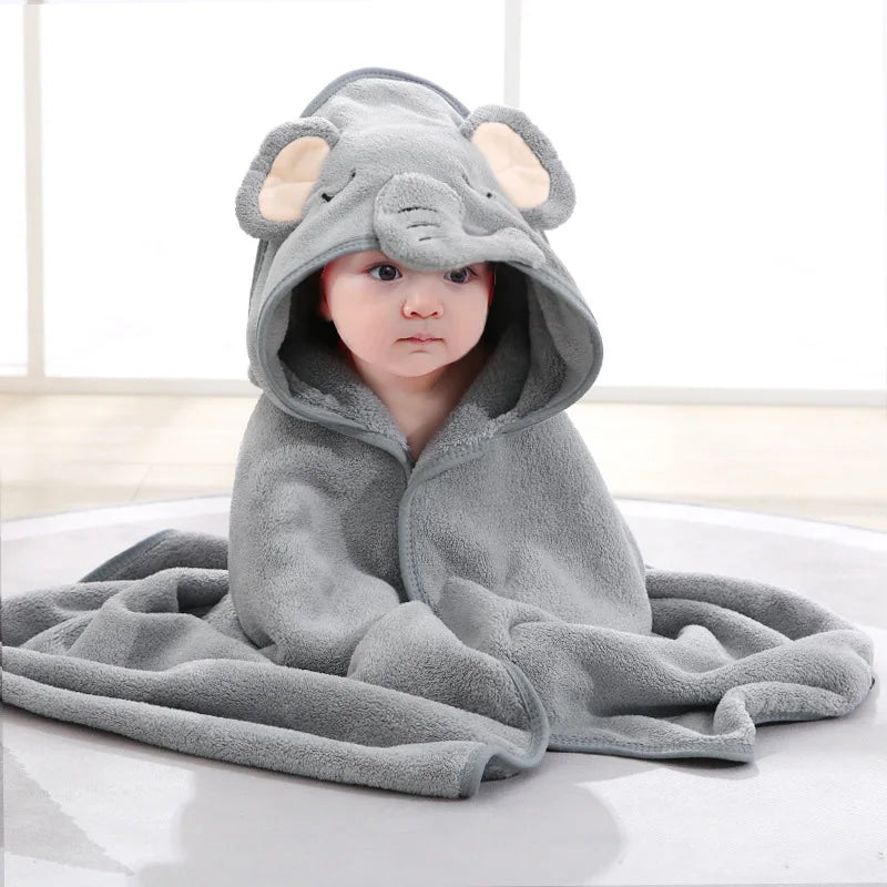 Soft Animal Hooded Baby Bath Towel For Gentle Warmth