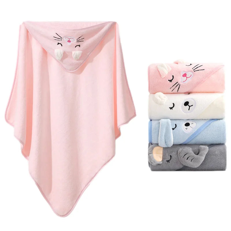Soft Animal Hooded Baby Bath Towel For Gentle Warmth