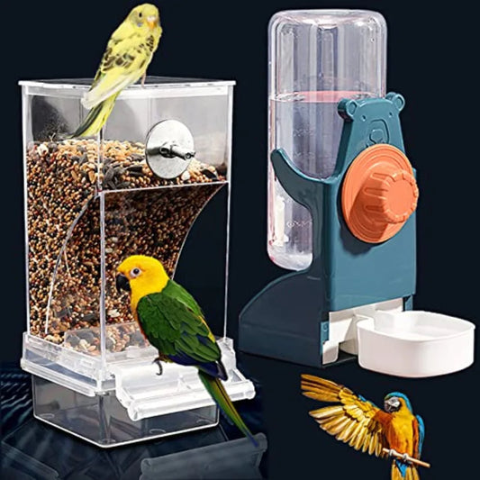 Two In One Spill Proof Bird Feeder And Water Dispenser