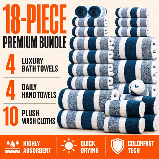 Luxury Quick Dry Bath Towel Set Highly Absorbent Polyester Collection