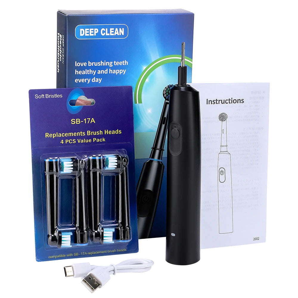 AFDEAL Rechargeable Rotating Electric Toothbrush With Multiple Cleaning Modes