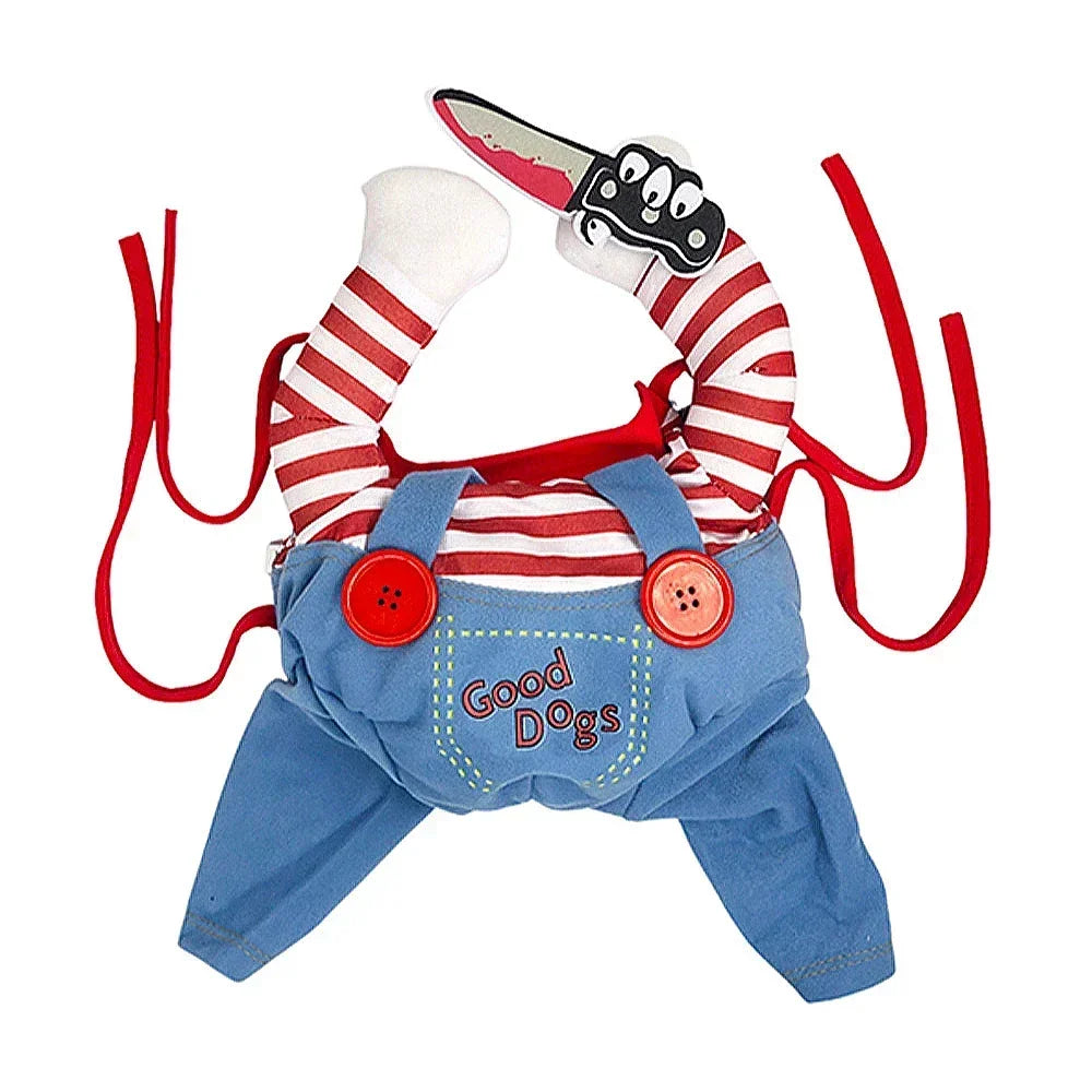 Chucky Doll Pet Costume for Dogs and Cats Halloween Cosplay Outfit