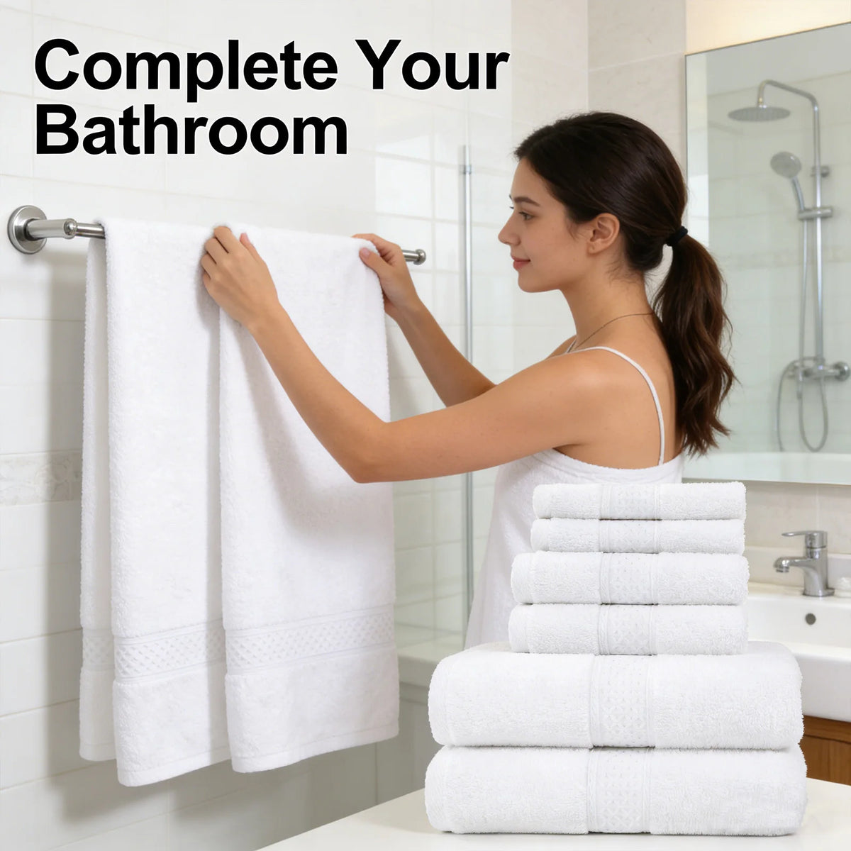 Soft Cotton Bath Towel Set With Quick Drying Water Absorption