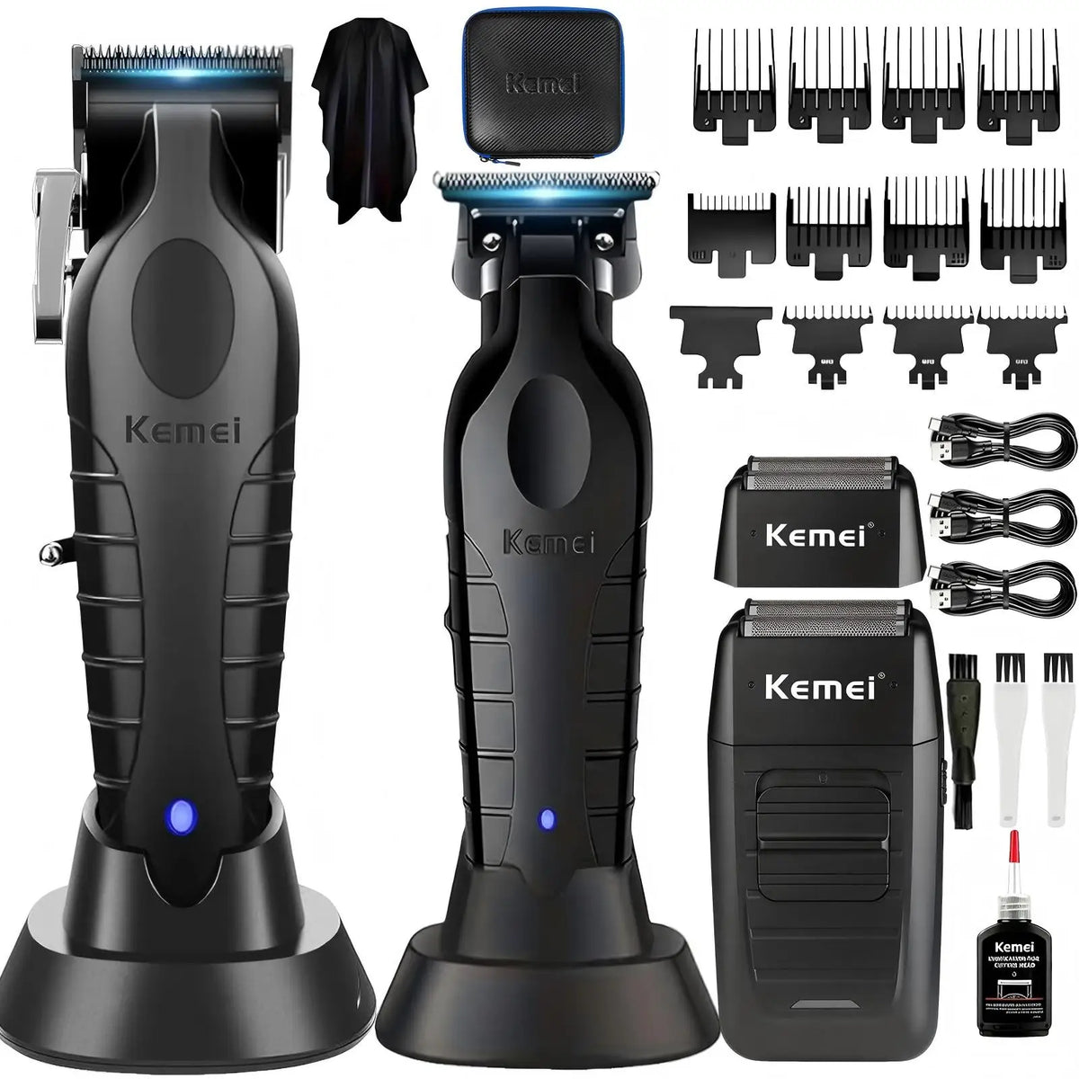 Kemei Professional Hair Clipper Trimmer And Shaver Set