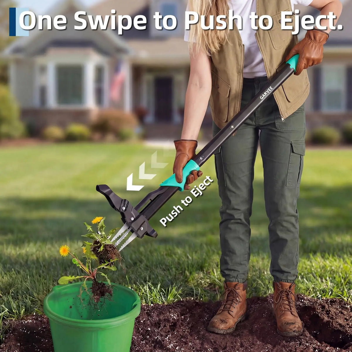Long Handle Stand Up Weed Puller With Easy Eject Pedal