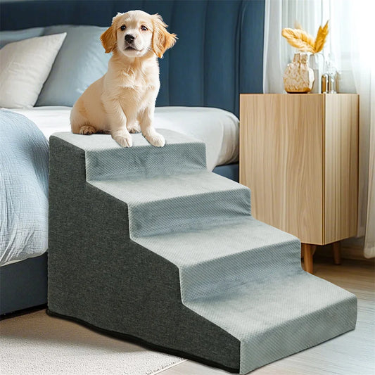 Premium Removable Dog Stair Ramp With Durable Foam Build