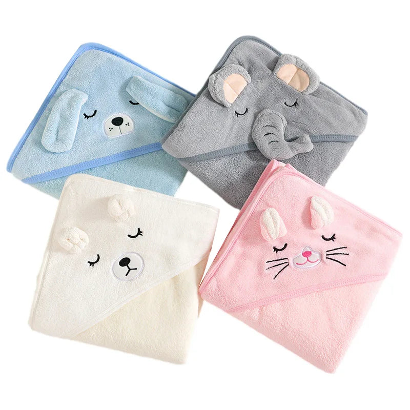 Soft Animal Hooded Baby Bath Towel For Gentle Warmth
