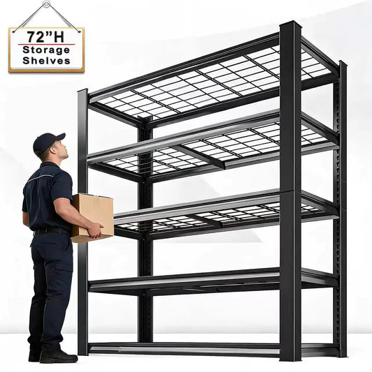 Sarenzoon Adjustable Metal Double Layer Commercial Utility Storage Rack