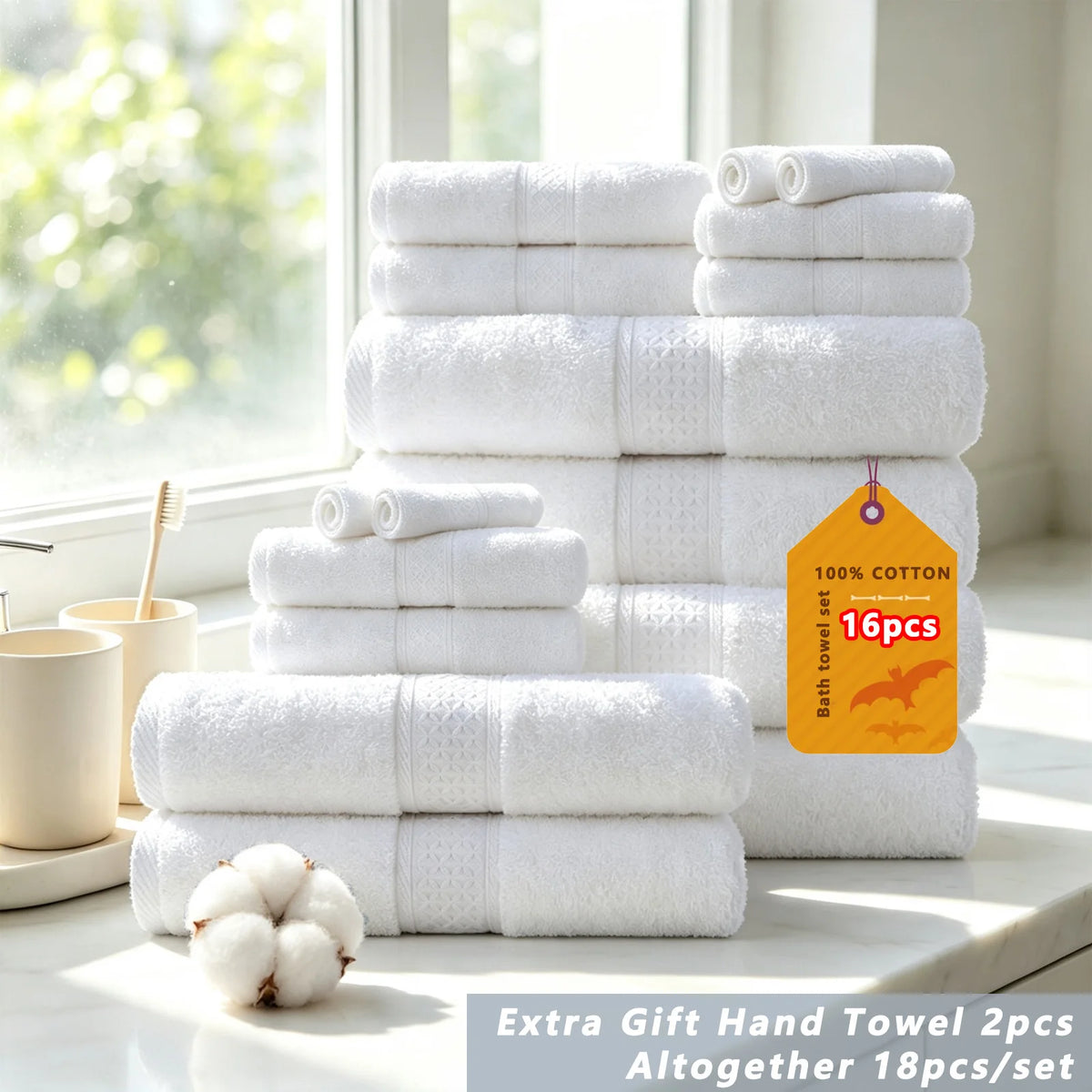 Soft Cotton Bath Towel Set With Quick Drying Water Absorption