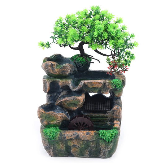 Indoor Desktop Waterfall Fountain With Color Changing LED Lights