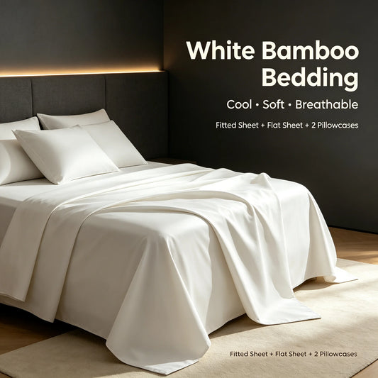 Breathable Bamboo Polyester Four Piece Silky Bedding Set With Sheets