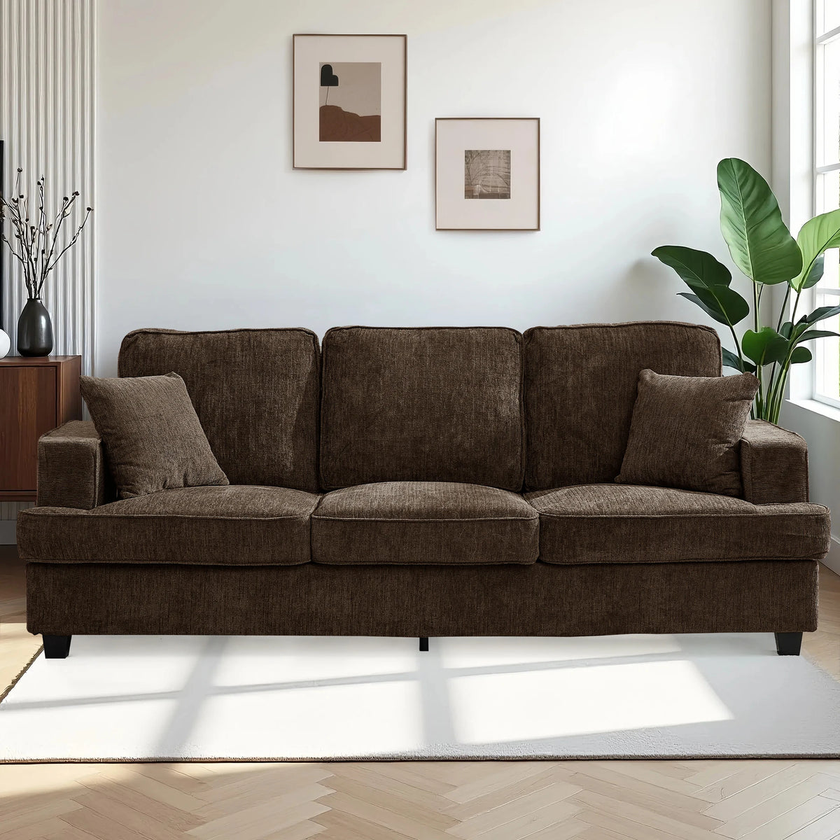 Modern Chenille Cloud Sofa With Extra Comfortable Soft Seats