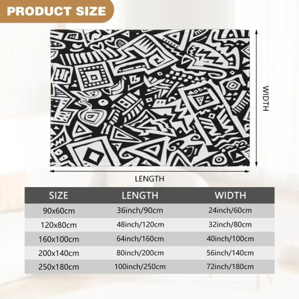 Contemporary Geometric Polyester Area Rug For Living Room Decor