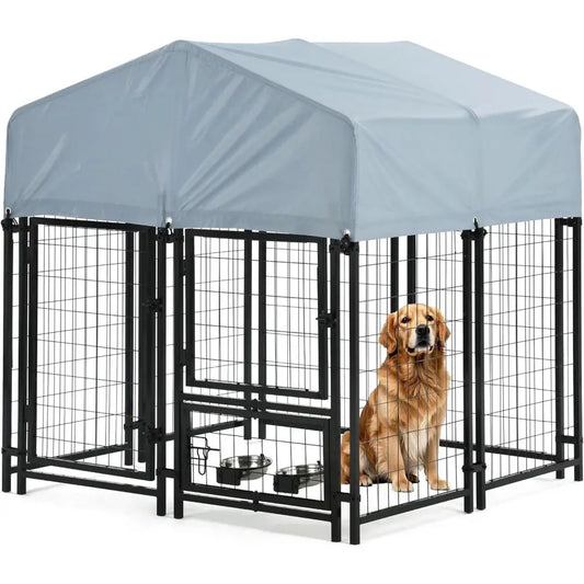 Heavy Duty Steel Outdoor Dog Kennel With Secure Lock