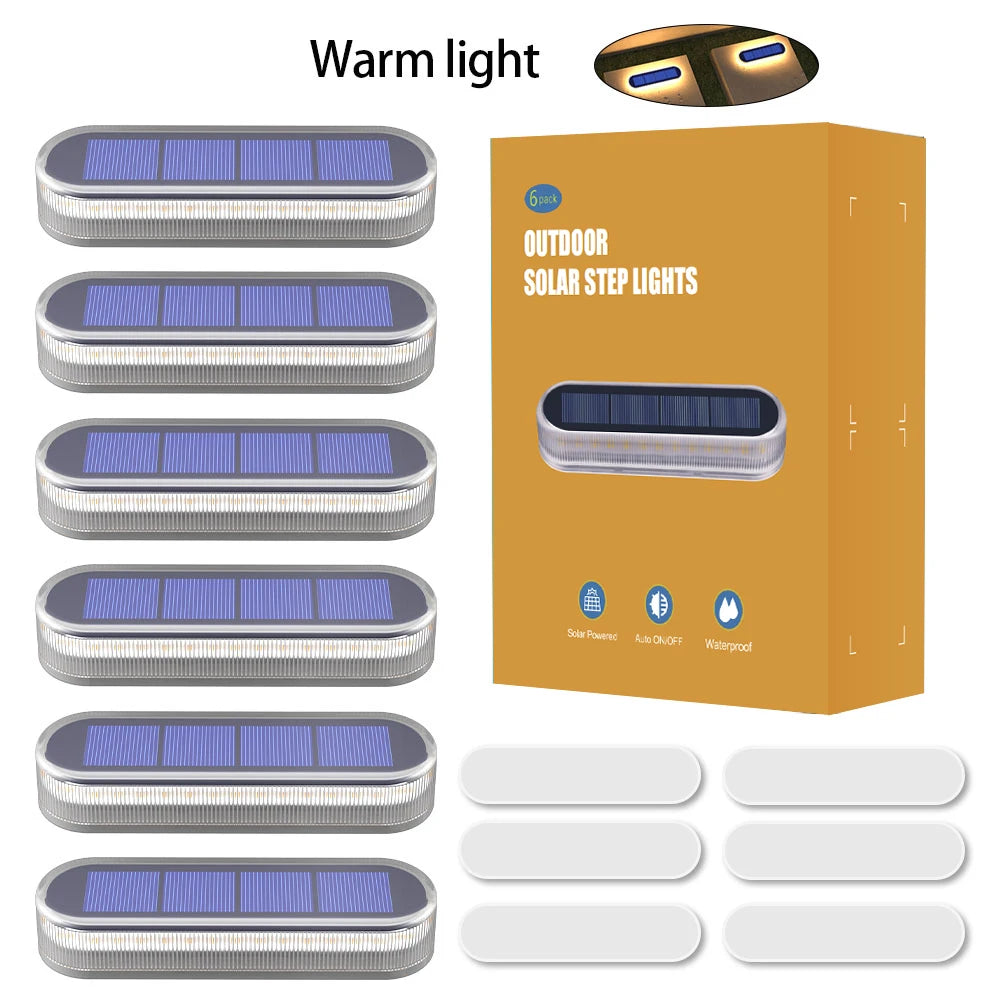 Waterproof Solar Deck Lights With Automatic LED Step Lighting