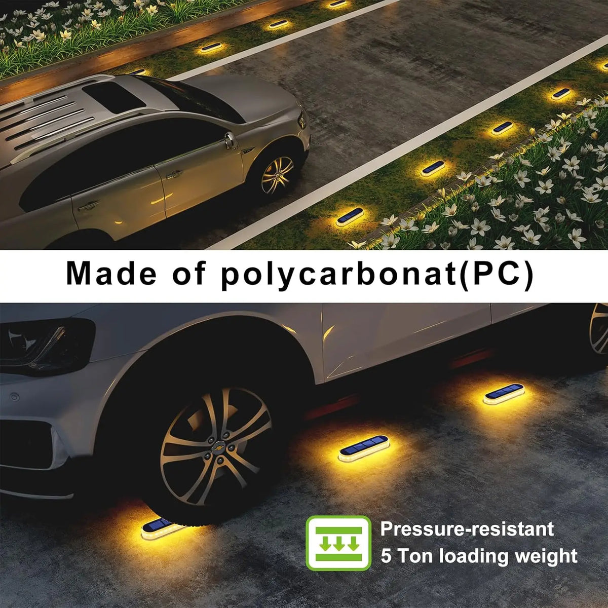 Waterproof Solar Deck Lights With Automatic LED Step Lighting