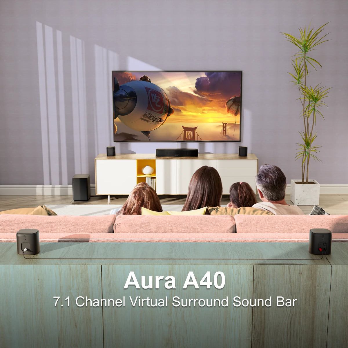 ULTIMEA Virtual Surround Soundbar System With Subwoofer And App Control