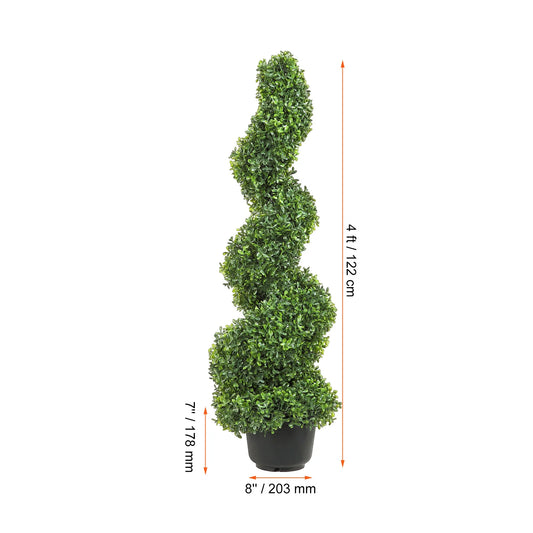 Artificial Spiral Boxwood Tower Topiary Tree For Outdoor Garden Decor