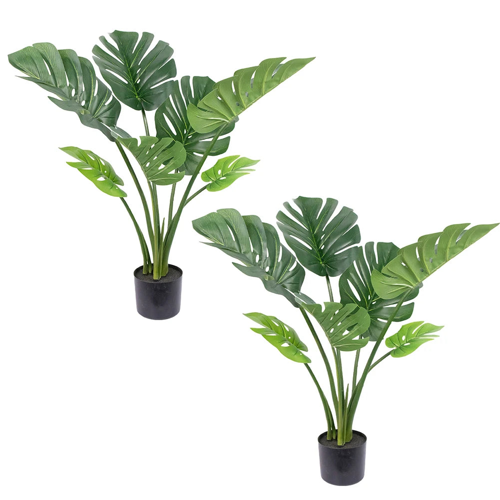 Artificial Monstera Plant With Pot For Indoor Office Decor