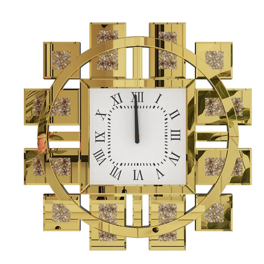 Decorative Crystal Diamond Wall Clock Battery Operated Elegance