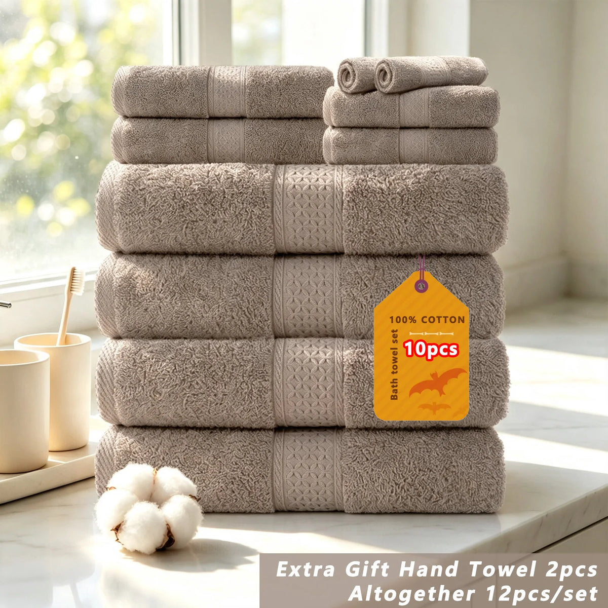 Soft Cotton Bath Towel Set With Quick Drying Water Absorption